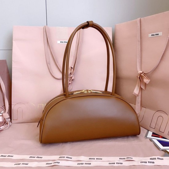 Replica Borse a mano Miu Miu Beau marrone cognac 5BB193 Marrone Imitazioni perfette Outlet
