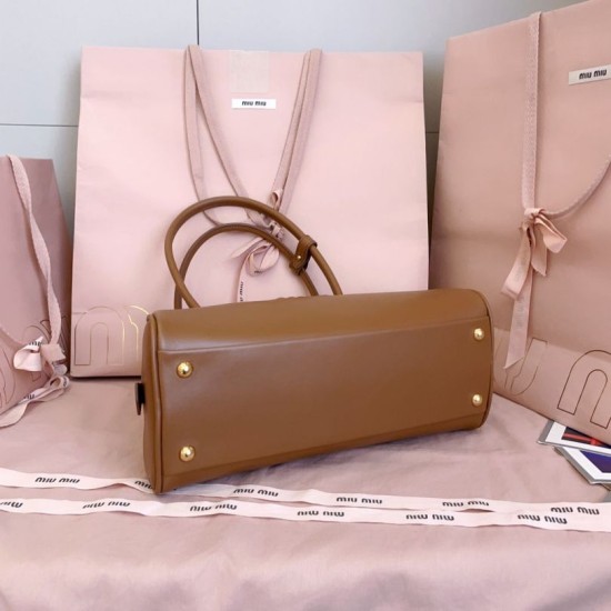 Replica Borse a mano Miu Miu Beau marrone cognac 5BB193 Marrone Imitazioni perfette Outlet