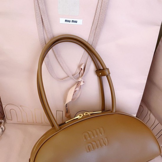 Replica Borse a mano Miu Miu Beau marrone cognac 5BB193 Marrone Imitazioni perfette Outlet