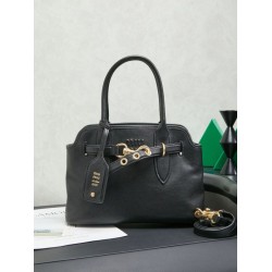Replica Borse tote Miu Miu Adventure nappa 5BA292 Nero Imitazioni perfette Outlet