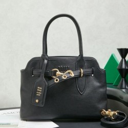 Replica Borse tote Miu Miu Adventure nappa 5BA292 Nero Imitazioni perfette Outlet
