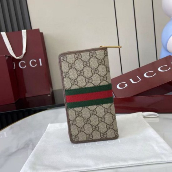 Replica Portafoglio Gucci Ophidia con cerniera 838619 Marrone Imitazioni perfette Outlet