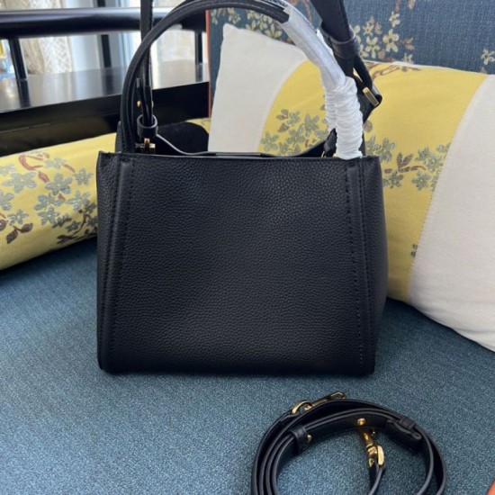 Replica Borsa a mano media Valentino Garavani Alltime vitello granato Nero Imitazioni perfette Outlet