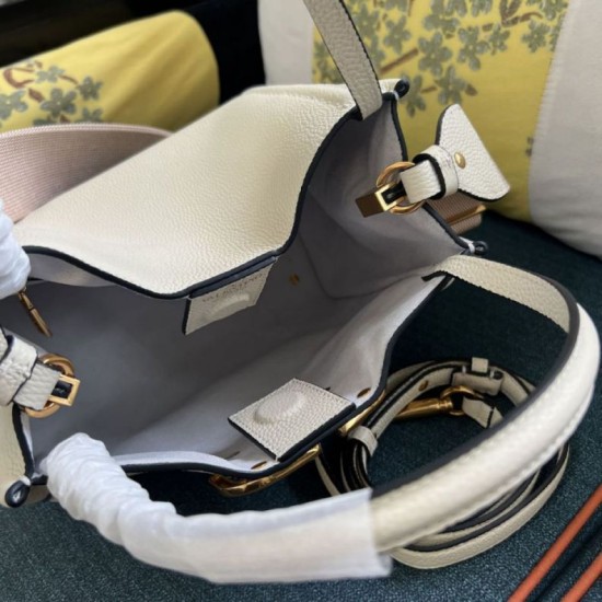 Replica Borsa a mano media Valentino Garavani Alltime vitello granato Beige Imitazioni perfette Outlet