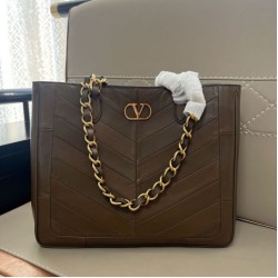 Replica Borsa shopping piccola/media Valentino Garavani Laseine Marrone Imitazioni perfette Outlet