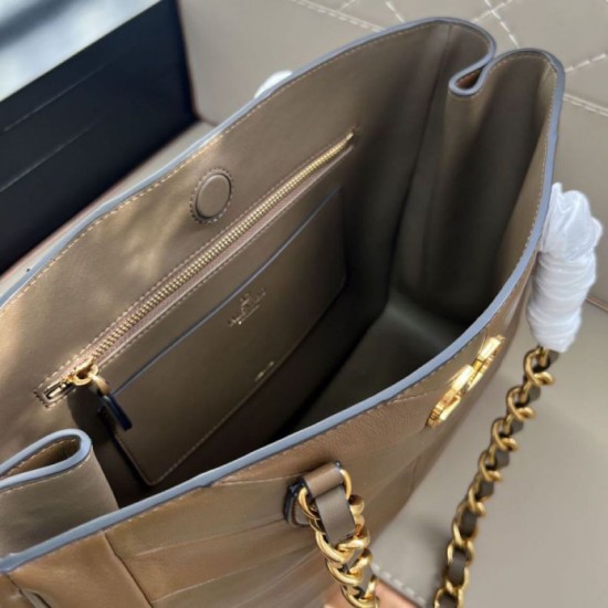 Replica Borsa shopping piccola/media Valentino Garavani Laseine Marrone Imitazioni perfette Outlet