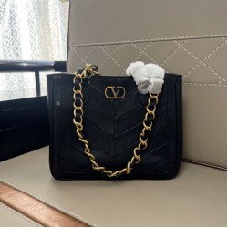 Replica Borsa shopping piccola/media Valentino Garavani Laseine Nero Imitazioni perfette Outlet