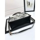 Replica Borsa tote Dior piccola/media Oblique ricamata con stampa animalier bianca Imitazioni perfette Outlet