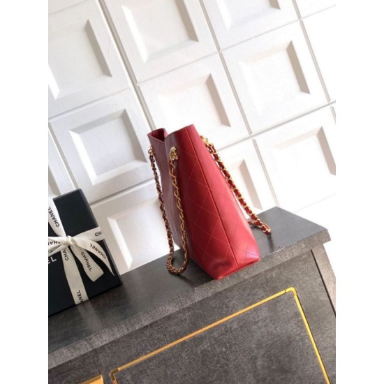 Replica Borsa hobo Chanel Coco piccola pelle di vitello bordeaux Imitazioni perfette Outlet