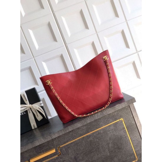 Replica Borsa hobo Chanel Coco piccola pelle di vitello bordeaux Imitazioni perfette Outlet