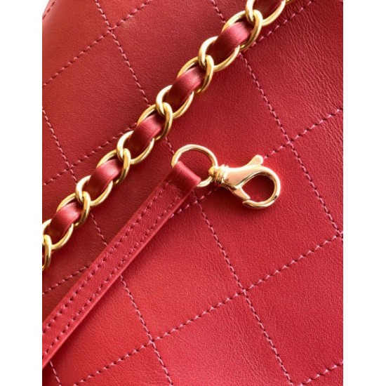 Replica Borsa hobo Chanel Coco piccola pelle di vitello bordeaux Imitazioni perfette Outlet