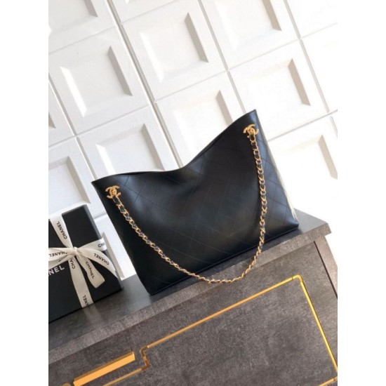 Replica Borsa hobo Chanel Coco piccola pelle di vitello Nero Imitazioni perfette Outlet