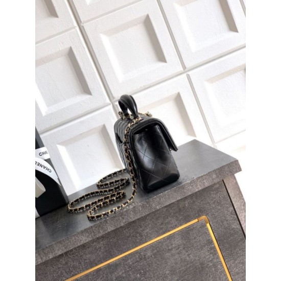 Replica Borsa Chanel Mini Classic Flap Bow 25K con manico superiore AS2431 Nero Imitazioni perfette Outlet