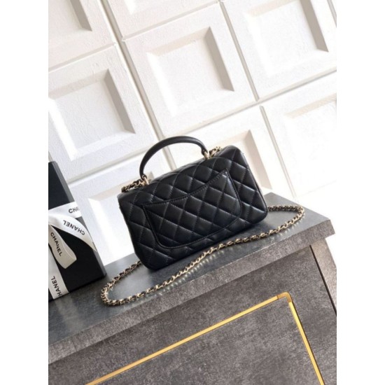 Replica Borsa Chanel Mini Classic Flap Bow 25K con manico superiore AS2431 Nero Imitazioni perfette Outlet