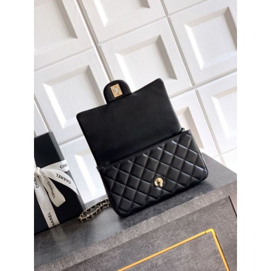 Replica Borsa Chanel Mini Classic Flap Bow 25K con manico superiore AS2431 Nero Imitazioni perfette Outlet