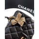 Replica Borsa Chanel Mini Classic Flap Bow 25K con manico superiore AS2431 Nero Imitazioni perfette Outlet