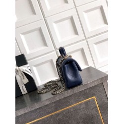 Replica Borsa Chanel Mini Classic Flap Bow 25K con manico superiore AS2431 Blu Imitazioni perfette Outlet