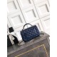 Replica Borsa Chanel Mini Classic Flap Bow 25K con manico superiore AS2431 Blu Imitazioni perfette Outlet