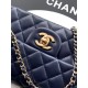 Replica Borsa Chanel Mini Classic Flap Bow 25K con manico superiore AS2431 Blu Imitazioni perfette Outlet