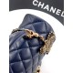 Replica Borsa Chanel Mini Classic Flap Bow 25K con manico superiore AS2431 Blu Imitazioni perfette Outlet