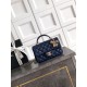 Replica Borsa Chanel Mini Classic Flap Bow 25K con manico superiore AS2431 Blu Imitazioni perfette Outlet
