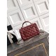 Replica Borsa Chanel Mini Classic Flap Bow 25K con manico superiore AS2431 Borgogna Imitazioni perfette Outlet