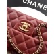 Replica Borsa Chanel Mini Classic Flap Bow 25K con manico superiore AS2431 Borgogna Imitazioni perfette Outlet