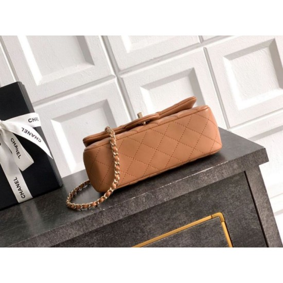Replica Borsa Chanel Mini Classic Flap Bow 25K con manico superiore AS2431 caramello Imitazioni perfette Outlet