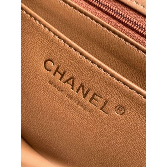 Replica Borsa Chanel Mini Classic Flap Bow 25K con manico superiore AS2431 caramello Imitazioni perfette Outlet