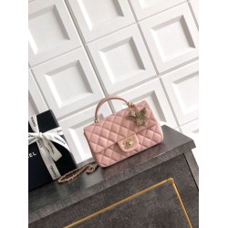 Replica Borsa Chanel Mini Classic Flap Bow 25K con manico superiore AS2431 Rosa Imitazioni perfette Outlet