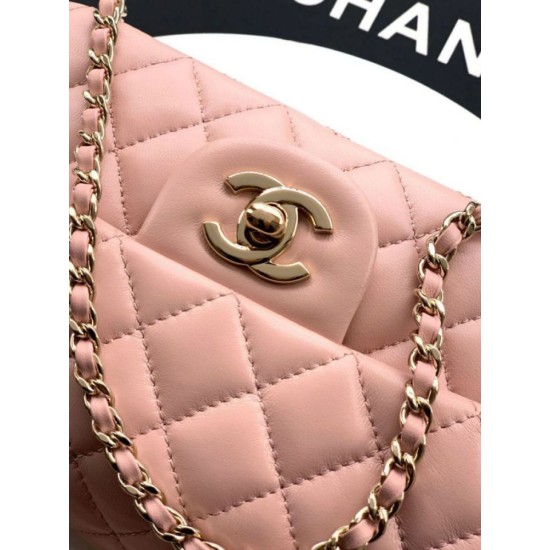 Replica Borsa Chanel Mini Classic Flap Bow 25K con manico superiore AS2431 Rosa Imitazioni perfette Outlet