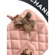 Replica Borsa Chanel Mini Classic Flap Bow 25K con manico superiore AS2431 Rosa Imitazioni perfette Outlet