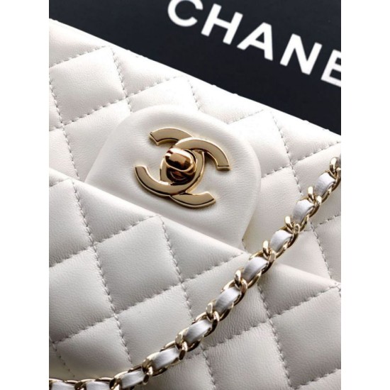 Replica Borsa Chanel Mini Classic Flap Bow 25K con manico superiore AS2431 bianca Imitazioni perfette Outlet