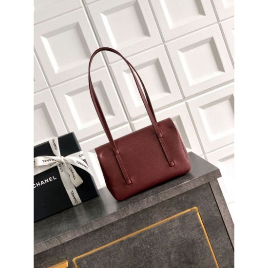 Replica Borsa Chanel 26P Preppy Coco Flap AS6130 Borgogna Imitazioni perfette Outlet