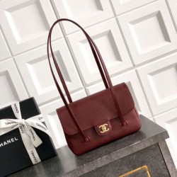 Replica Borsa Chanel 26P Preppy Coco Flap AS6130 Borgogna Imitazioni perfette Outlet