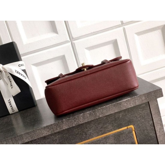 Replica Borsa Chanel 26P Preppy Coco Flap AS6130 Borgogna Imitazioni perfette Outlet