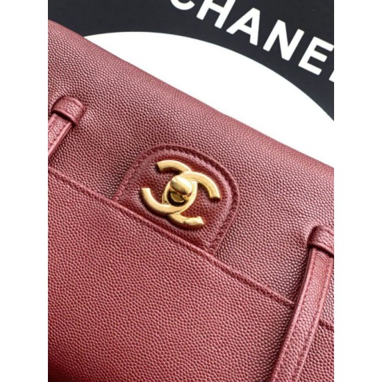 Replica Borsa Chanel 26P Preppy Coco Flap AS6130 Borgogna Imitazioni perfette Outlet