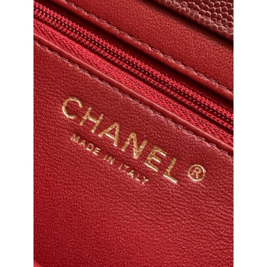 Replica Borsa Chanel 26P Preppy Coco Flap AS6130 Borgogna Imitazioni perfette Outlet