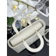 Replica Borsa a mano Dior Lady Dior grande opaca Cannage con patta bianca Imitazioni perfette Outlet