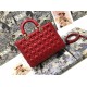 Replica Borsa grande Dior Lady Dior agnello trapuntata cannage Rosso Imitazioni perfette Outlet