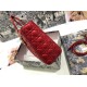 Replica Borsa grande Dior Lady Dior agnello trapuntata cannage Rosso Imitazioni perfette Outlet