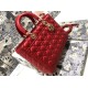 Replica Borsa grande Dior Lady Dior agnello trapuntata cannage Rosso Imitazioni perfette Outlet