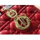 Replica Borsa grande Dior Lady Dior agnello trapuntata cannage Rosso Imitazioni perfette Outlet