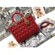 Replica Borsa grande Dior Lady Dior agnello trapuntata cannage Rosso Imitazioni perfette Outlet