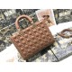 Replica Borsa grande Dior Lady Dior agnello trapuntata cannage Marrone Imitazioni perfette Outlet