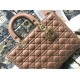 Replica Borsa grande Dior Lady Dior agnello trapuntata cannage Marrone Imitazioni perfette Outlet