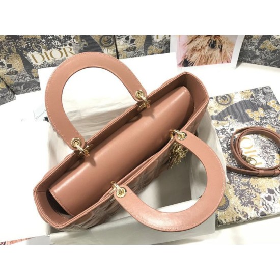 Replica Borsa grande Dior Lady Dior agnello trapuntata cannage Marrone Imitazioni perfette Outlet