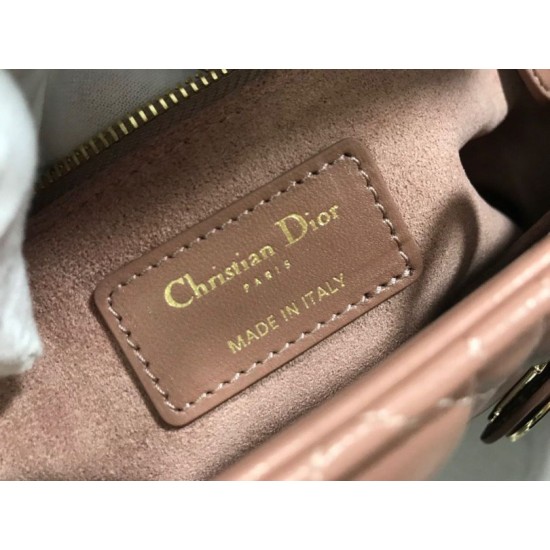 Replica Borsa grande Dior Lady Dior agnello trapuntata cannage Marrone Imitazioni perfette Outlet