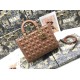 Replica Borsa grande Dior Lady Dior agnello trapuntata cannage Marrone Imitazioni perfette Outlet