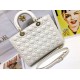 Replica Borsa grande Dior Lady Dior agnello trapuntata cannage bianca Imitazioni perfette Outlet